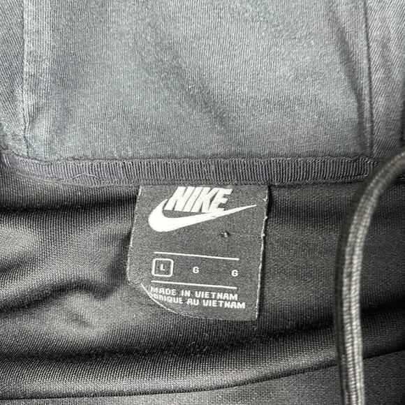 Vintage Nike Track Jacket Mens L Black White Stripe Full Zip Active Y2K Hooded - Picture 3 of 12